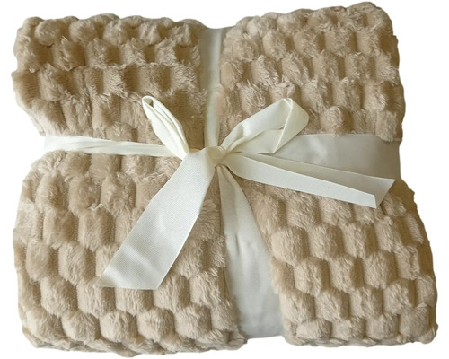 Béžová plyšová deka so stuhou