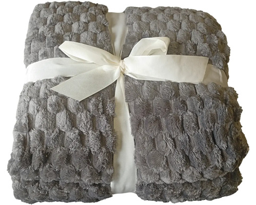 Sivá plyšová deka so stuhou