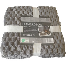 Sivá flanelová deka, približne 150 x 200 centimetrov, z polyesteru