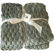 Sivá plyšová deka so stuhou