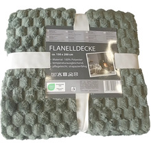 Zabalená flanelová deka, približne 150 krát 200 centimetrov, zo 100 percent polyesteru.