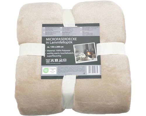 Mikrovláknová deka vo vzhľade jahňacej kožušiny, približne 150 x 200 cm