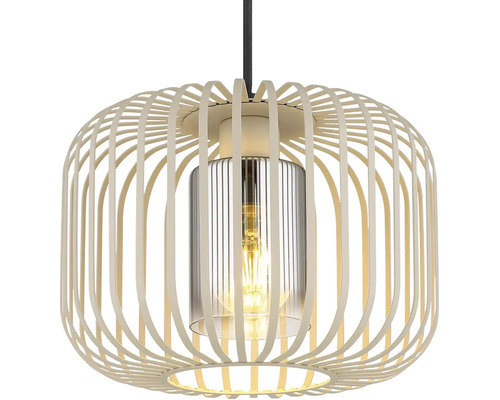 Závesná lampa s kovovým a skleneným tienidlom