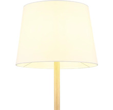 Stojacia lampa s tienidlom a drevenou nohou