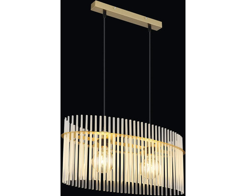 Závesné svietidlo so sklenenými prvkami a dvoma žiarovkami