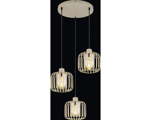 Závesné svietidlo s tromi svetlami v dizajne klietky