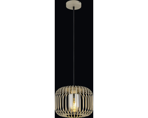 Závesné svietidlo s dreveným lamelovým tienidlom