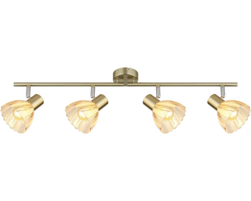 Stropné svietidlo so štyrmi reflektormi z kovu a skla