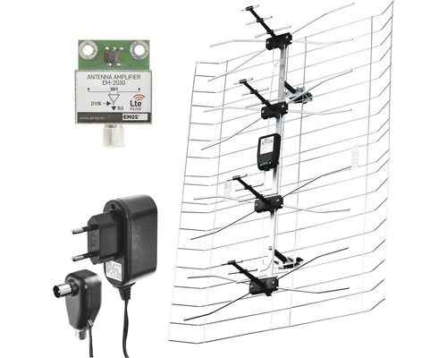 Vonkajšia anténa s anténnym zosilňovačom, napájacím zdrojom a LTE filtrom