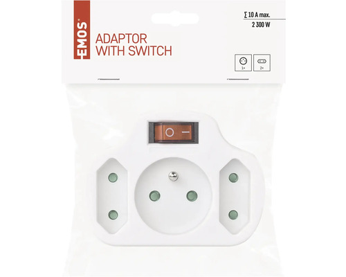 Adaptér zásuvky s vypínačom od spoločnosti Emos