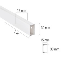 Káblový kanál, dĺžka 2 metre, šírka 15 mm a výška 30 mm