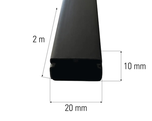 Obrázok dvojmetrového profilu s rozmermi desať krát dvadsať milimetrov.