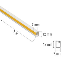 Plastový káblový kanál, dĺžka 2 metre, s rozmermi