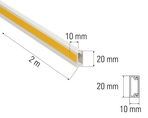 Plastová profilová lišta, dĺžka 2 metre, s rozmermi