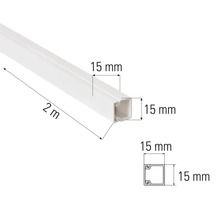 Káblový kanál, dĺžka 2 metre, rozmery 15 x 15 milimetrov