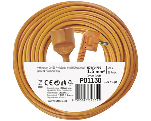 Predlžovací kábel so zástrčkou a zásuvkou