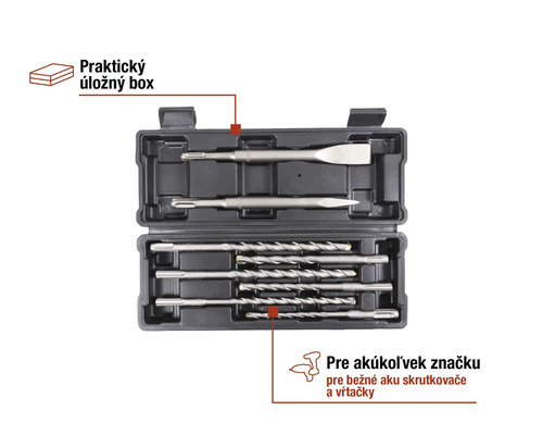 Sada vrtákov v praktickom úložnom boxe