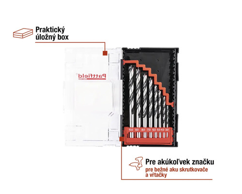 Sada vrtákov v úložnom boxe