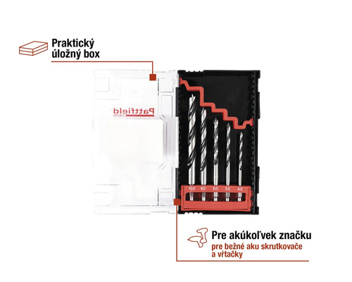 Sada vrtákov v úložnom boxe