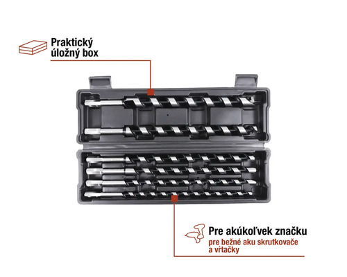 Sada vrtákov v úložnom kufríku