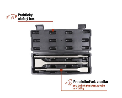 Sada sekáčov v úložnom boxe