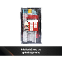 Sada pílových listov do priamočiarej píly v priehľadnom úložnom kufríku