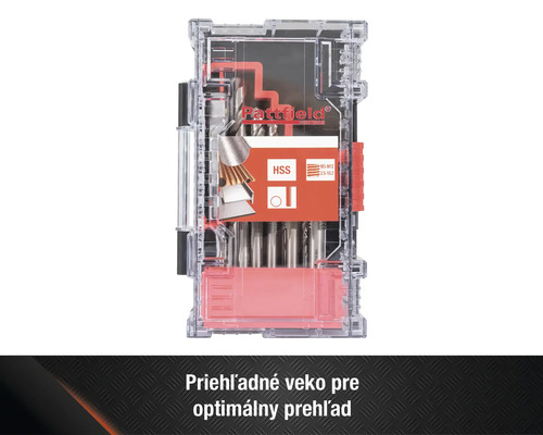 Sada závitníkov z rýchloreznej ocele v priehľadnom úložnom boxe