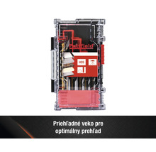 Sada vrtákov v priehľadnej plastovej krabičke
