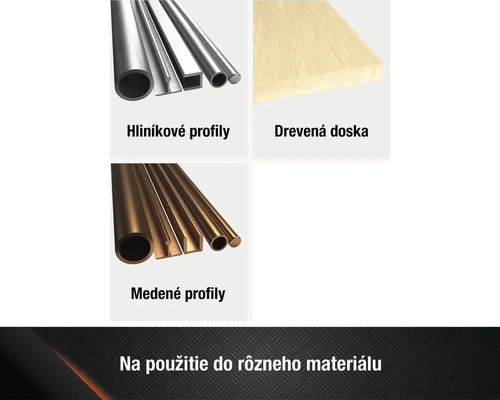 Výber hliníkových profilov, drevenej dosky a medených profilov
