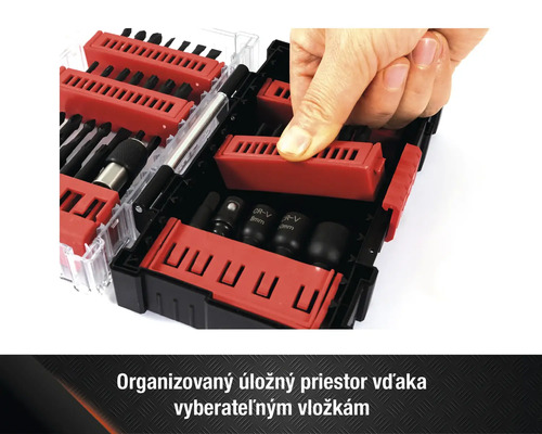 Sada bitov s vyberateľnými vložkami v kufríku na náradie