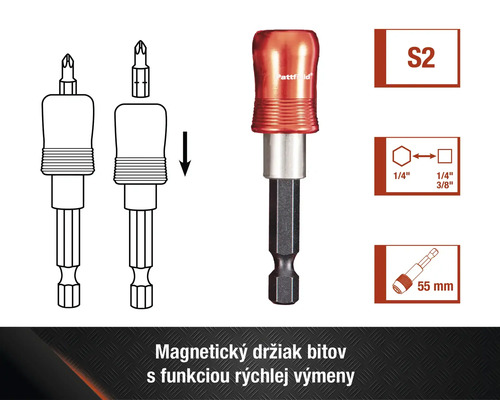 Magnetický držiak bitov Pattfield s funkciou rýchlej výmeny