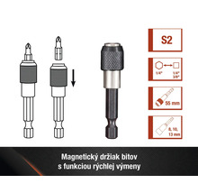 Magnetický držiak bitov s funkciou rýchlej výmeny