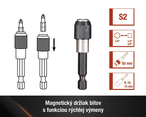 Magnetický držiak bitov s funkciou rýchlej výmeny