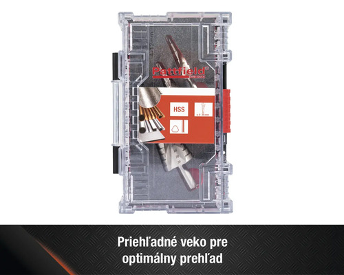 Sada vrtákov Pattfield HSS v priehľadnej krabičke