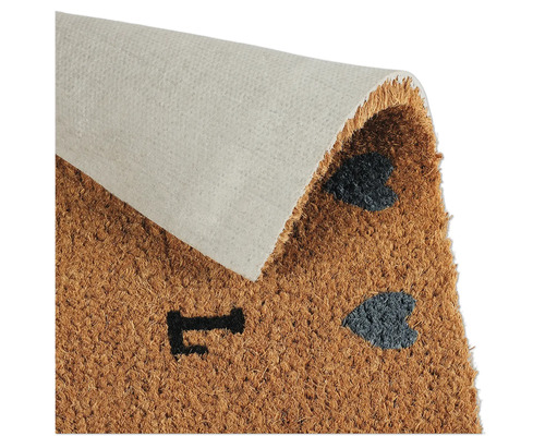 Kokosová rohožka so srdiečkovými motívmi a protišmykovou spodnou stranou