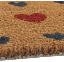 Kokosová rohožka so srdiečkovými motívmi