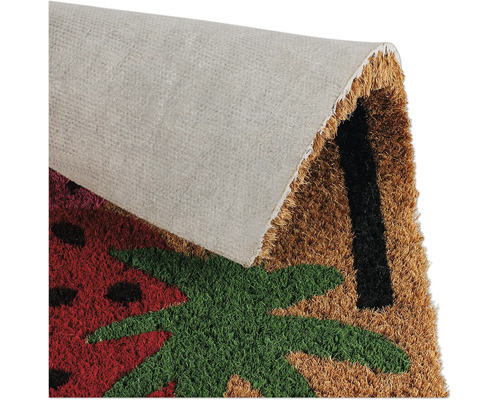 Kokosová rohožka s motívom jahody a palmy