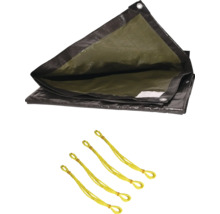 Plachta s očkami a upevňovacími lanami