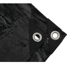 Detailný pohľad na plachtu s okami na upevnenie