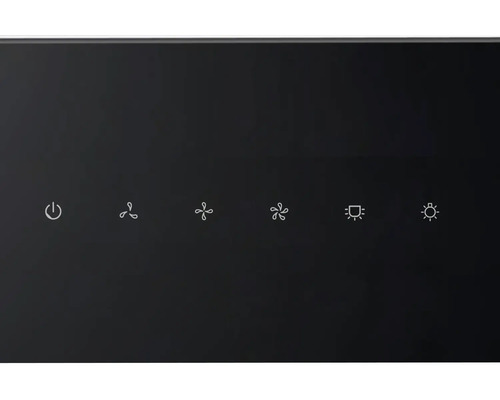 Ovládací panel odsávača pár s rôznymi symbolmi