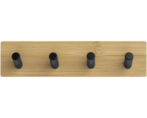 Bambusová šatníková lišta so štyrmi háčikmi