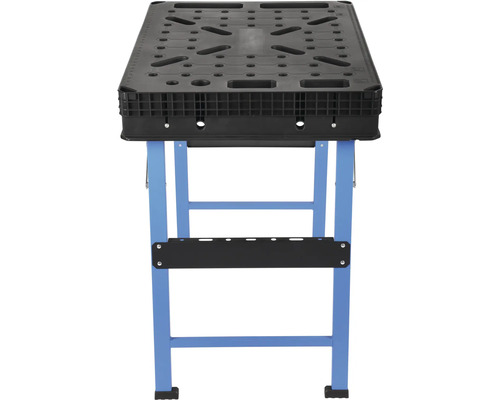 Pracovný stôl so skladacím rámom a odkladacou priehradkou na náradie