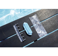 Upevňovací materiál krytu bazéna na drevenej terase