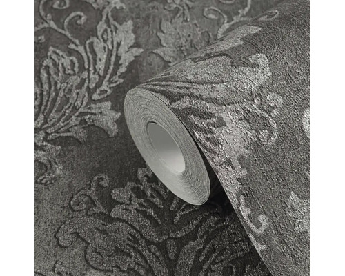 Rolka tmavej tapety s kvetinovým vzorom