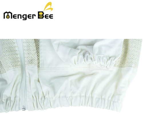 Detail včelárskej bundy so zipsom a sieťovanou vložkou