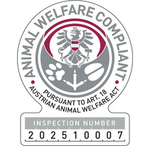 Znacka zhody s dobrými životnými podmienkami zvierat podla rakúskeho zákona na ochranu zvierat