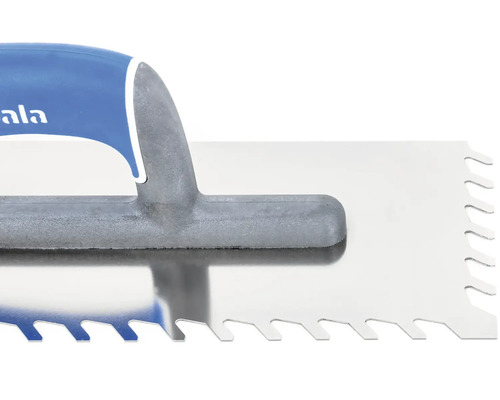 Zubová stierka s modrou rukoväťou na nanášanie lepidla