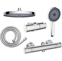 Sprchová súprava s hlavovou sprchou, ručnou sprchou, sprchovou hadicou a termostatom