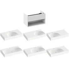 Skrinka pod umývadlo s niekoľkými umývadlami