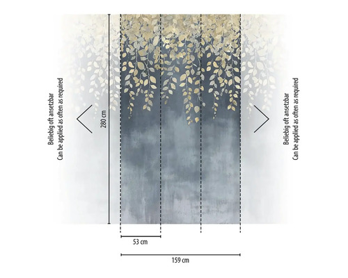 Rozmery vliesovej tapety s motívom listov